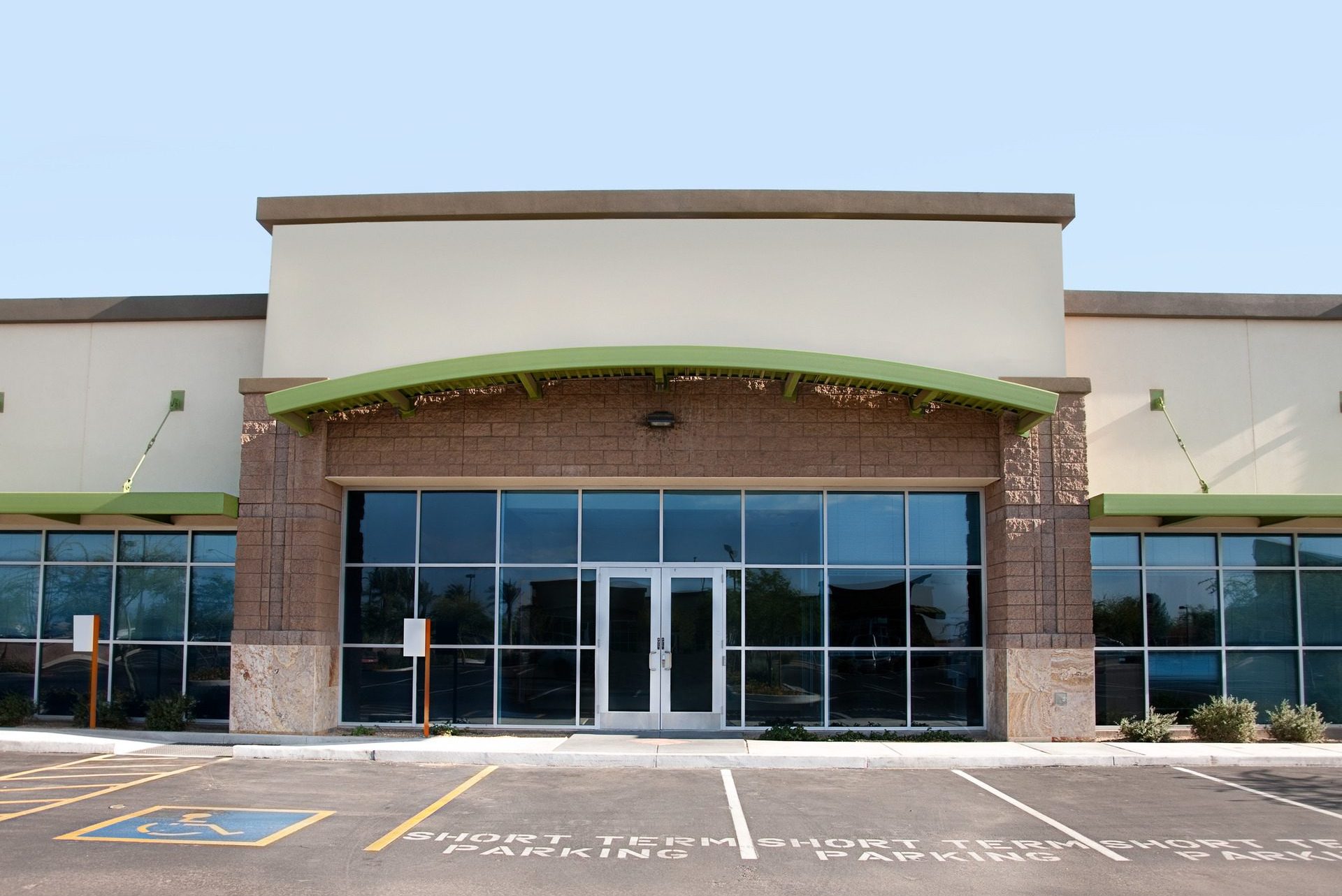 New opening soon modern business building exterior